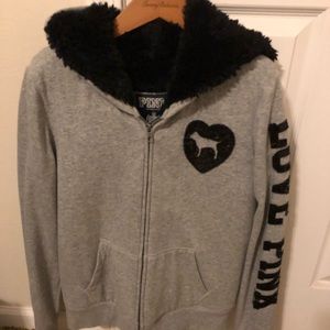 Victoria’s Secret plush hoodie.